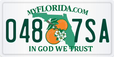 FL license plate 0487SA
