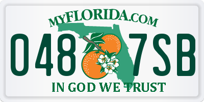 FL license plate 0487SB