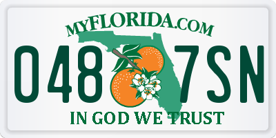 FL license plate 0487SN