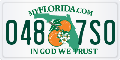 FL license plate 0487SO