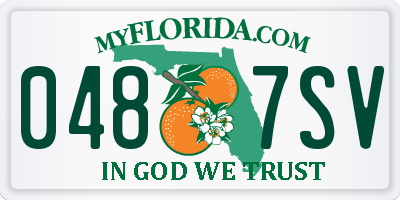 FL license plate 0487SV