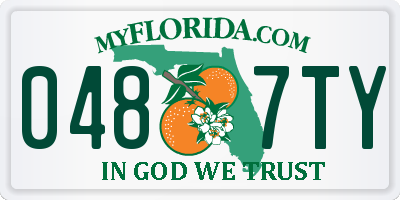 FL license plate 0487TY
