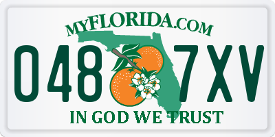 FL license plate 0487XV