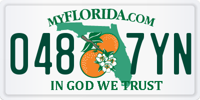 FL license plate 0487YN