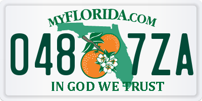 FL license plate 0487ZA