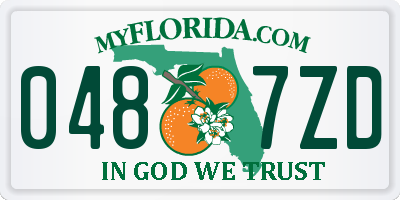 FL license plate 0487ZD