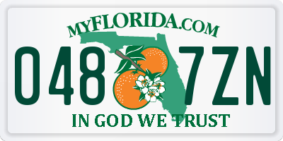 FL license plate 0487ZN