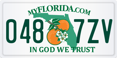 FL license plate 0487ZV