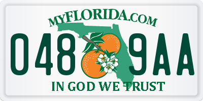FL license plate 0489AA