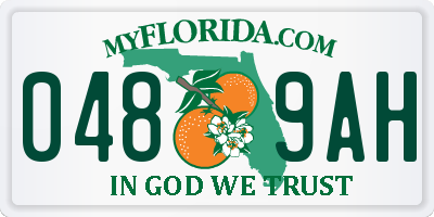 FL license plate 0489AH
