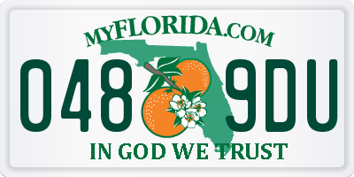 FL license plate 0489DU