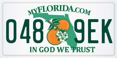 FL license plate 0489EK