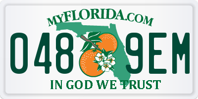 FL license plate 0489EM