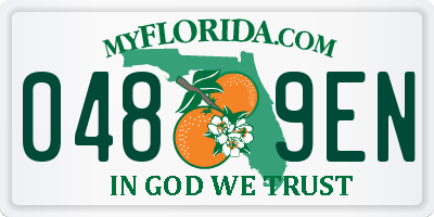 FL license plate 0489EN