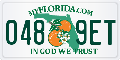 FL license plate 0489ET