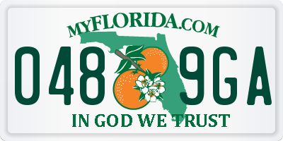 FL license plate 0489GA