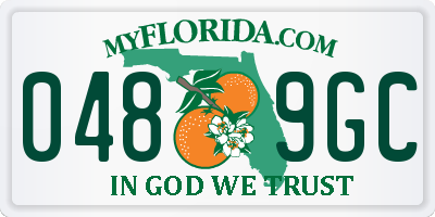 FL license plate 0489GC