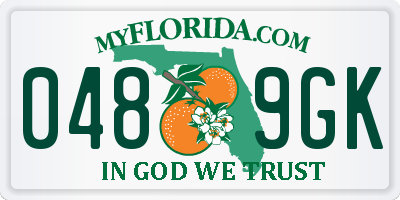FL license plate 0489GK