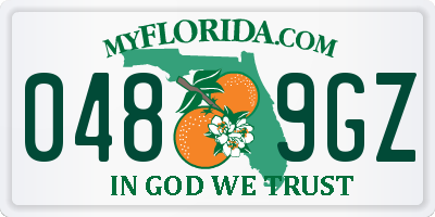 FL license plate 0489GZ