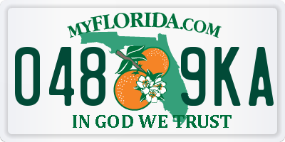 FL license plate 0489KA