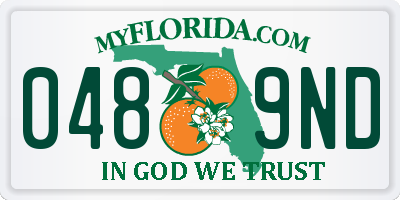 FL license plate 0489ND