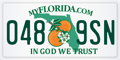 FL license plate 0489SN