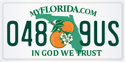 FL license plate 0489US