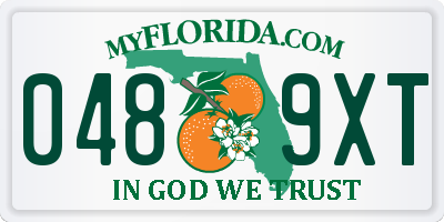 FL license plate 0489XT