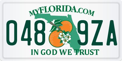 FL license plate 0489ZA