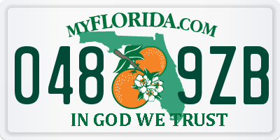 FL license plate 0489ZB