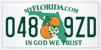 FL license plate 0489ZD