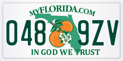 FL license plate 0489ZV