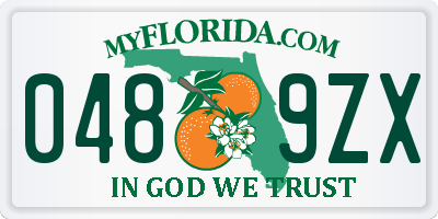 FL license plate 0489ZX