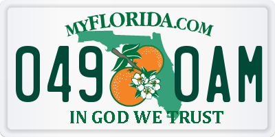FL license plate 0490AM