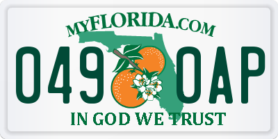 FL license plate 0490AP