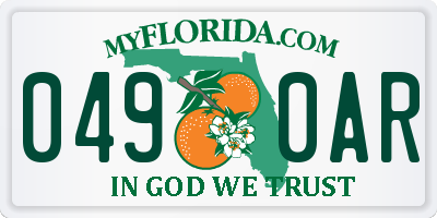 FL license plate 0490AR