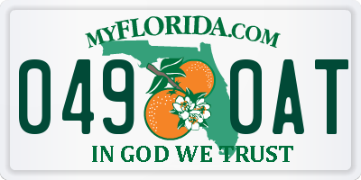 FL license plate 0490AT