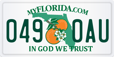 FL license plate 0490AU
