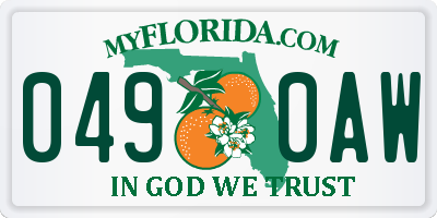 FL license plate 0490AW
