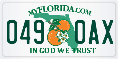 FL license plate 0490AX