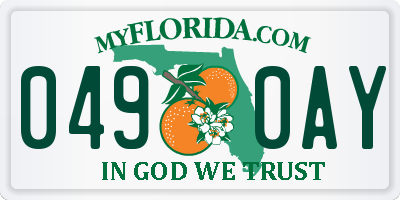 FL license plate 0490AY