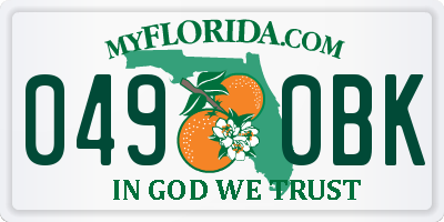 FL license plate 0490BK