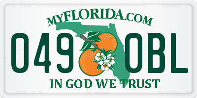 FL license plate 0490BL