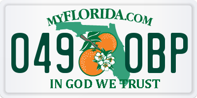 FL license plate 0490BP