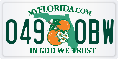 FL license plate 0490BW