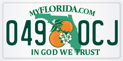 FL license plate 0490CJ