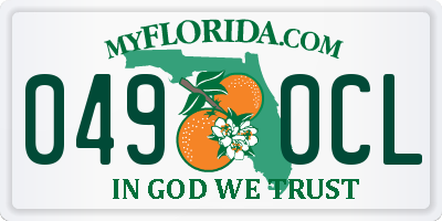 FL license plate 0490CL
