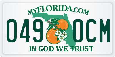 FL license plate 0490CM