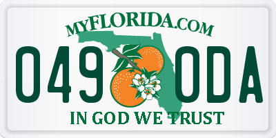 FL license plate 0490DA