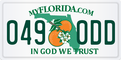 FL license plate 0490DD